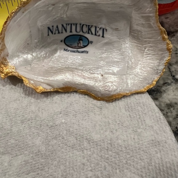 Nantucket Decorative Oyster Shells – Set of 3 with Gold Trim - Picture 8 of 14